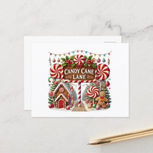 Cartes Pour Fêtes Annuelles Voie de Sucre de canne de Noël