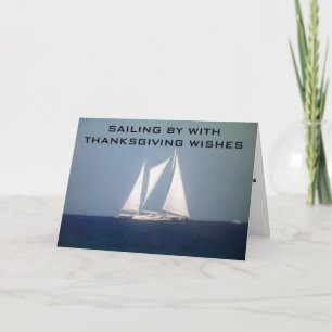 CARTES POUR FÊTES ANNUELLES VOILE PAR AVEC DES SOUHAITS DE REMERCIEMENT
