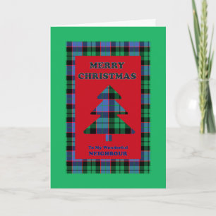 Cartes Pour Fêtes Annuelles Voisin, Arbre de Noël Tartan