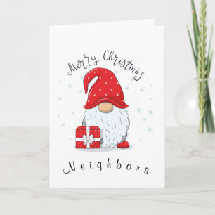 CARTES POUR FÊTES ANNUELLES VOISINS SOUHAITENT JOYER NOËL / HEUREUSE NOUVELLE