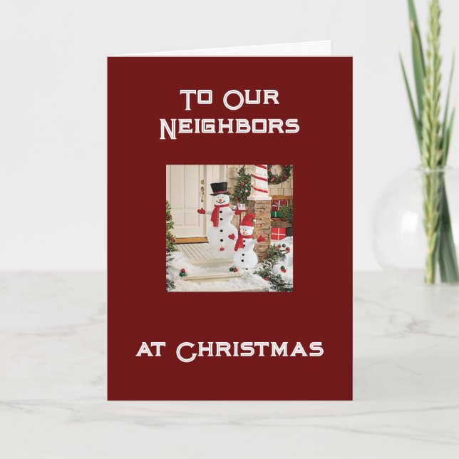 CARTES POUR FÊTES ANNUELLES VOISINS SOUHAITENT JOYEUX NOËL/HEUREUSE NOUVELLE A (Devant)