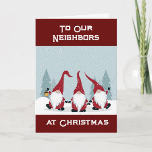 CARTES POUR FÊTES ANNUELLES VOISINS SOUHAITENT JOYEUX NOËL/HEUREUSE NOUVELLE A