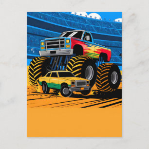 Cartes Pour Fêtes Annuelles Voiture de camion monstre pour garçon d'anniversai