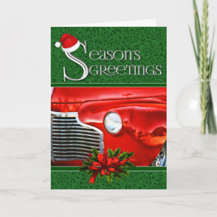Cartes Pour Fêtes Annuelles Voiture de collection   Noël automobile   Sur mesu