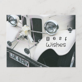 Cartes Pour Fêtes Annuelles Voiture de mariage élégante noire et blanche