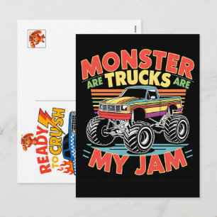 Cartes Pour Fêtes Annuelles Voiture de Monster Truck pour garçon d'anniversair