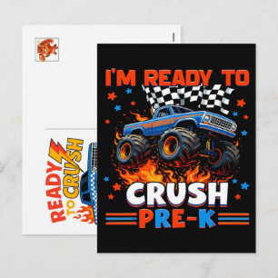 Cartes Pour Fêtes Annuelles Voiture de Monster Truck pour garçon d'anniversair
