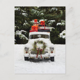 Cartes Pour Fêtes Annuelles Voiture de Noël Vintage