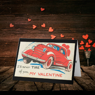 Cartes Pour Fêtes Annuelles Voiture Vintage Red Classic Valentine des années 1