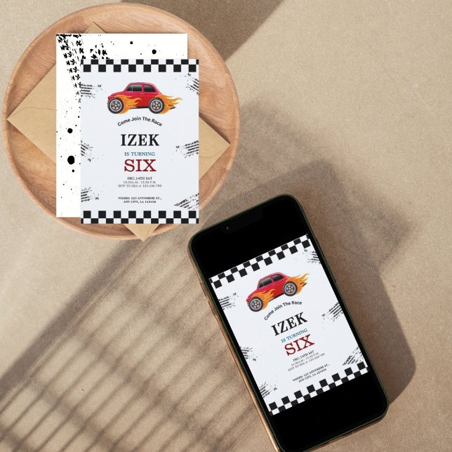 Cartes Pour Fêtes Annuelles Voitures (Race Car Birthday Party)