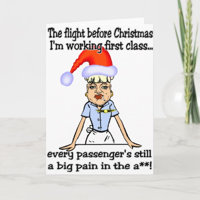 Cartes Pour Fêtes Annuelles Vol avant Noël (Devant)