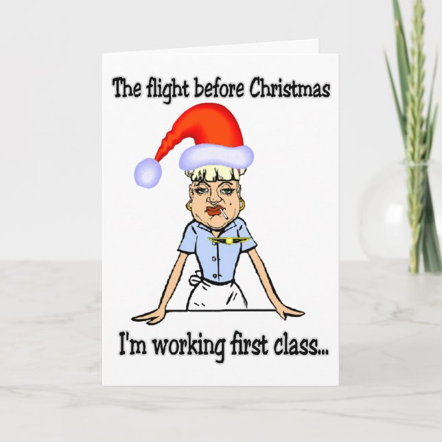 Cartes Pour Fêtes Annuelles Vol avant Noël (Devant)