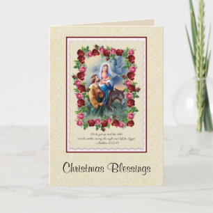 Cartes Pour Fêtes Annuelles Vol dans Noël de roses de l'Egypte