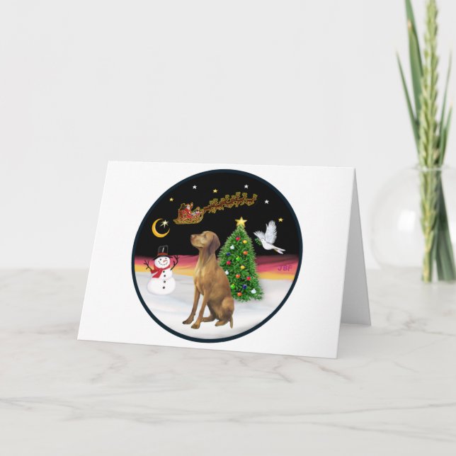 Cartes Pour Fêtes Annuelles Vol de nuit (R) - Vizsla (Devant)