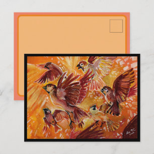 Cartes Pour Fêtes Annuelles Vol des oiseaux en automne
