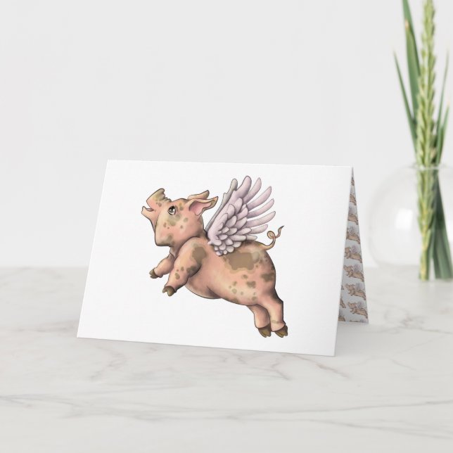 Cartes Pour Fêtes Annuelles Voler des cochons (Devant)