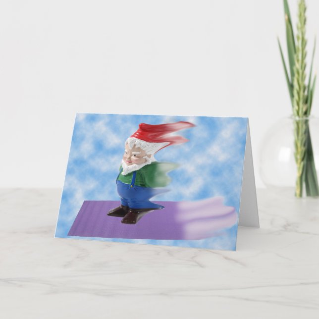 Cartes Pour Fêtes Annuelles Voler Gnome (Devant)