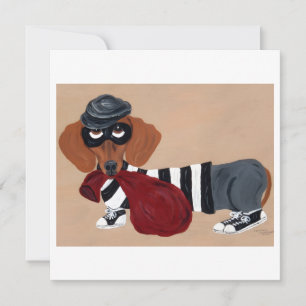 Cartes Pour Fêtes Annuelles Voleur de friandises pour teckel cambrioleur