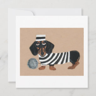 Cartes Pour Fêtes Annuelles Voleur de friandises teckel noir et marron oiseau