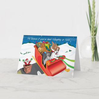 Cartes Pour Fêtes Annuelles VolSantasSleighCARD_©ZoeRanucci