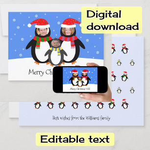 Cartes Pour Fêtes Annuelles Vos photos pingouins d'hiver Noël