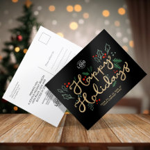Votre logo Business Gold Joyeux Vacances de texte