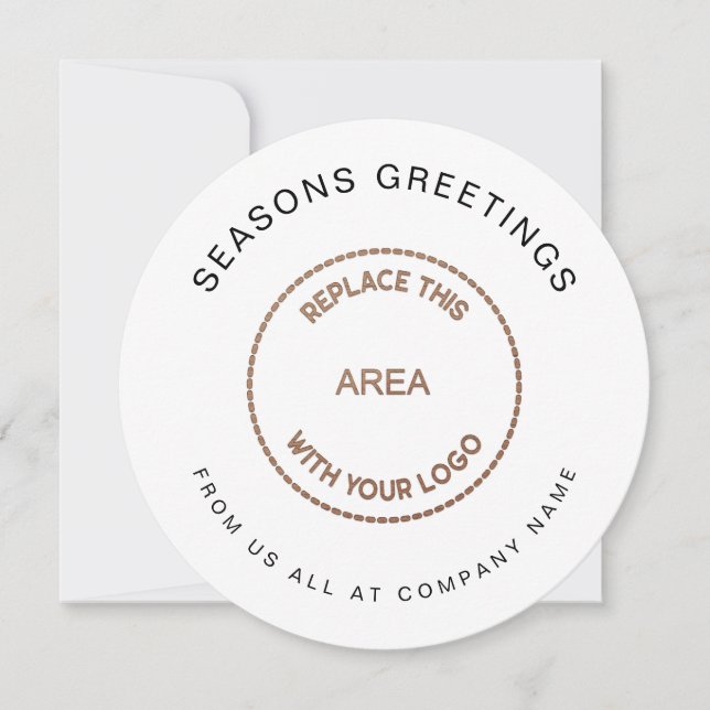 Cartes Pour Fêtes Annuelles Votre logo Simple Entreprise Circulaire de Noël (Devant)