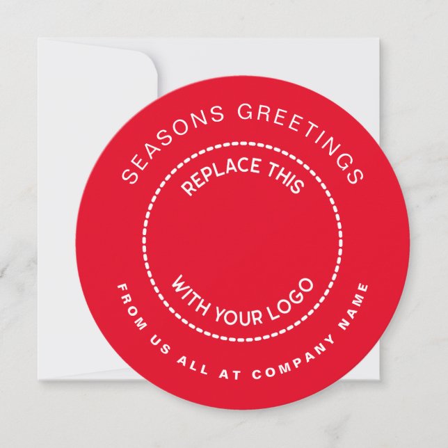 Cartes Pour Fêtes Annuelles Votre logo Simple Entreprise Circulaire de Noël Ro (Devant)