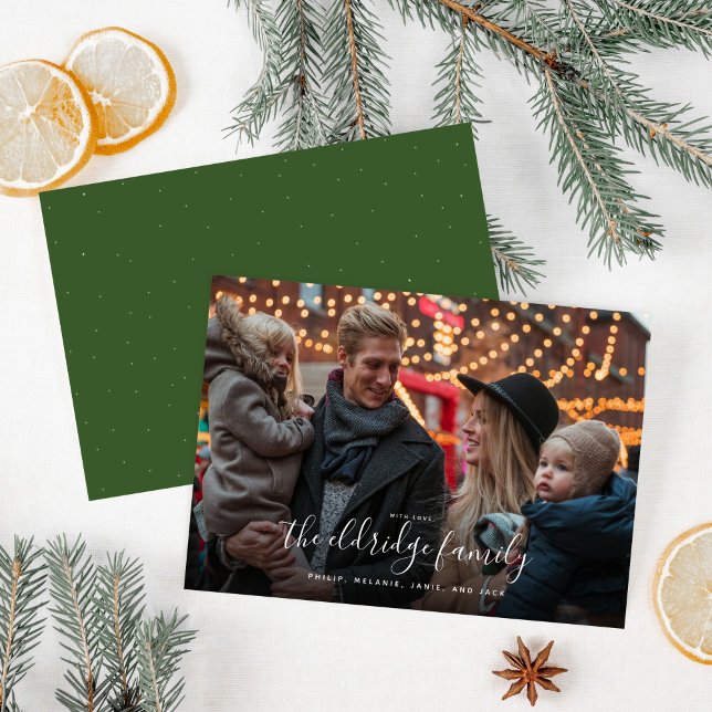 Cartes Pour Fêtes Annuelles Votre nom ici Photo Holiday Card (Your Name Here Script Photo Holiday Card)