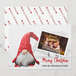 Cartes Pour Fêtes Annuelles Votre Photo Avec Snowy Noël Gnome Noël