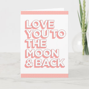 Cartes Pour Fêtes Annuelles Vous Aimez À La Lune Et À L'Arrière