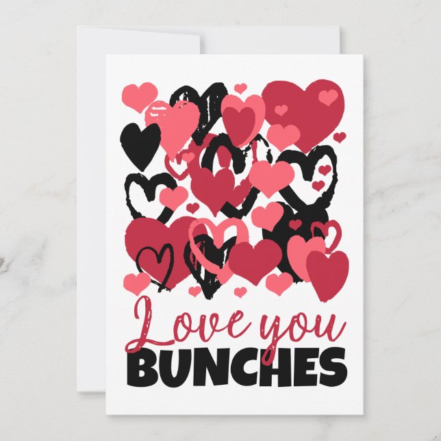 Cartes Pour Fêtes Annuelles vous aimez les coeurs (Devant)