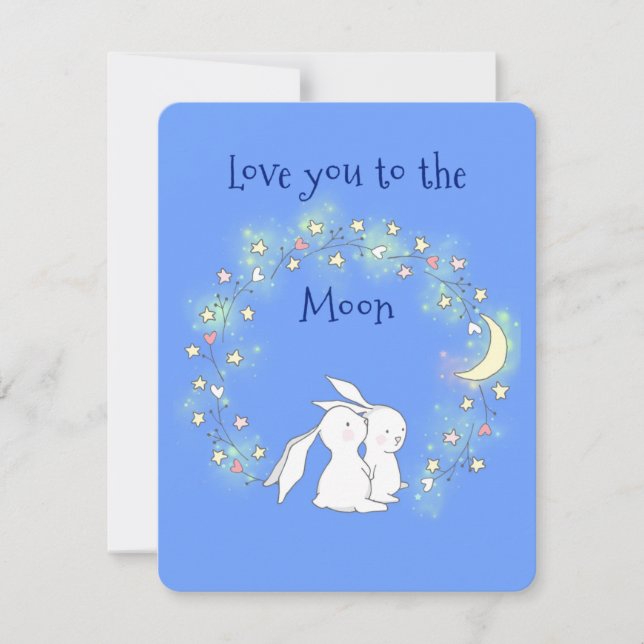 Cartes Pour Fêtes Annuelles Vous aimez les lapins de lune (Devant)