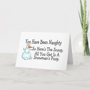 Cartes Pour Fêtes Annuelles Vous Avez Été Mauvais Snowmans Poop