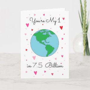 Cartes Pour Fêtes Annuelles Vous avez mon 1 ans dans 7,5 milliards !