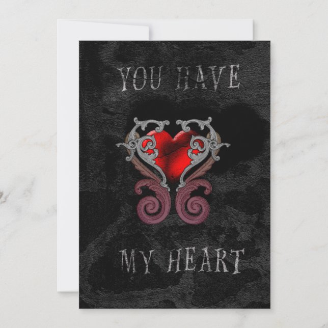 Cartes Pour Fêtes Annuelles Vous Avez Mon Coeur (Rouge) (Devant)