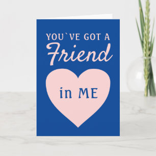 Cartes Pour Fêtes Annuelles Vous avez un ami Cœur rose bleu Amitié