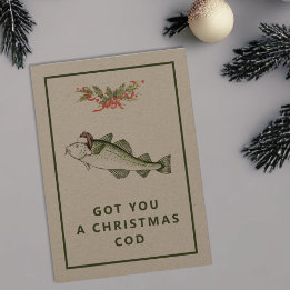 Cartes Pour Fêtes Annuelles Vous Avez Une Morue De Noël Drôle Pêche Plat