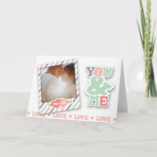 Cartes Pour Fêtes Annuelles Vous et moi Cadres du Coeur Photo Valentines (Devant)
