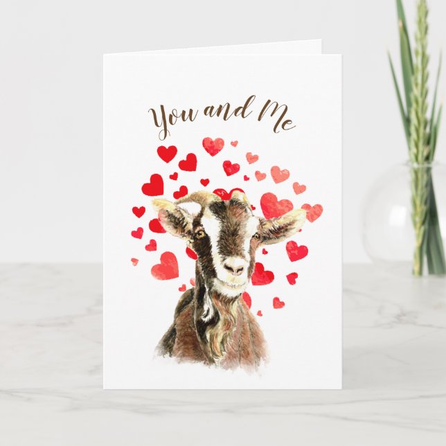 Cartes Pour Fêtes Annuelles Vous et moi chèvre ensemble drôle Valentine Romant (Devant)