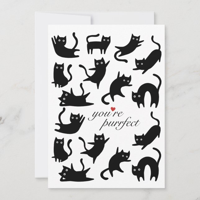 CARTES POUR FÊTES ANNUELLES VOUS ÊTES DES CHATS NOIRS HEUREUX PARFAITS (Devant)