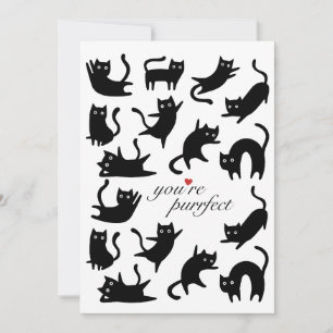 CARTES POUR FÊTES ANNUELLES VOUS ÊTES DES CHATS NOIRS HEUREUX PARFAITS
