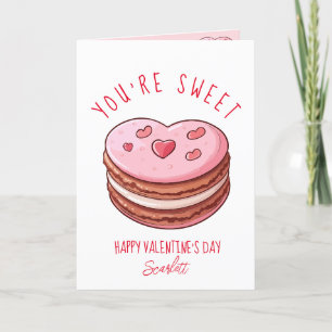 Cartes Pour Fêtes Annuelles Vous êtes doux Joyeuse Saint-Valentin Macaron Cook