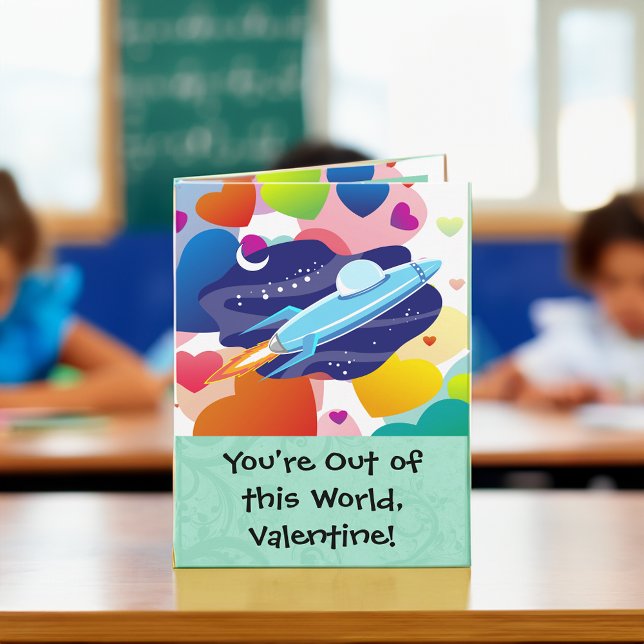 Cartes Pour Fêtes Annuelles Vous êtes hors de ce Monde Valentine (outer space kids custom valentine card)