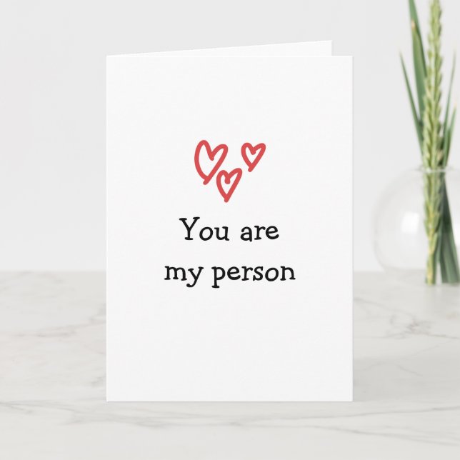Cartes Pour Fêtes Annuelles vous êtes ma personne anniversaire/coeur d'amour v (Devant)