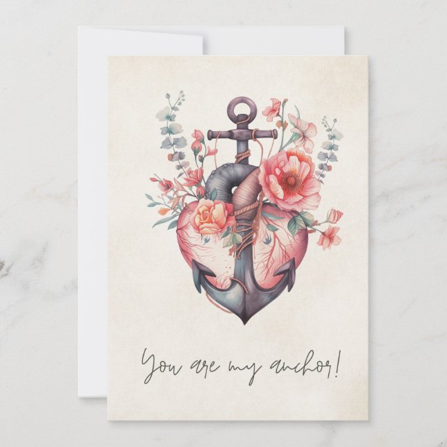 Cartes Pour Fêtes Annuelles Vous êtes mon Ancre Bonne Saint Valentin (Devant)