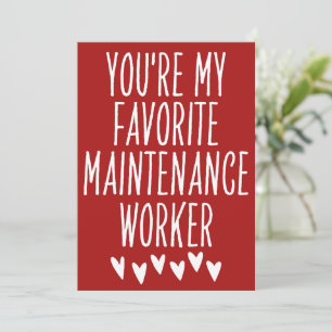 Cartes Pour Fêtes Annuelles Vous êtes mon collaborateur de maintenance préféré