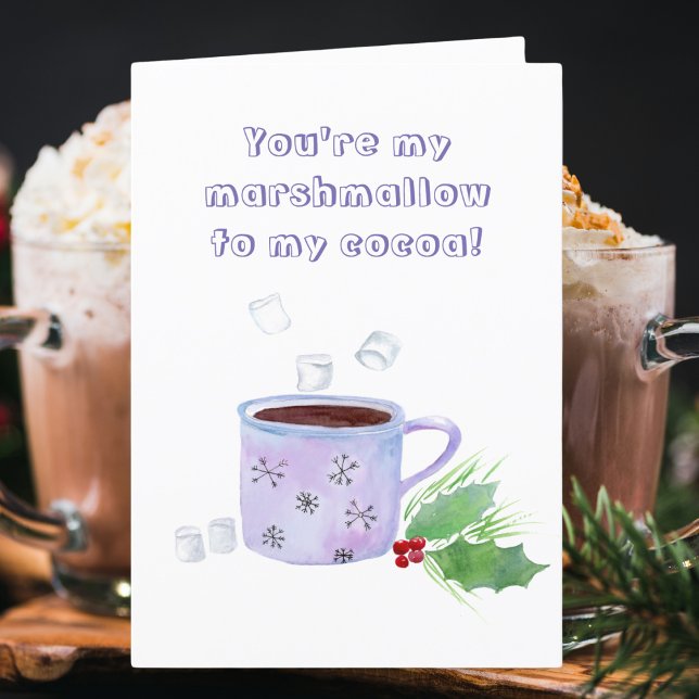 Cartes Pour Fêtes Annuelles Vous êtes Mon Marshmallow À Mon Coca Aquarelle (Créateur téléchargé)