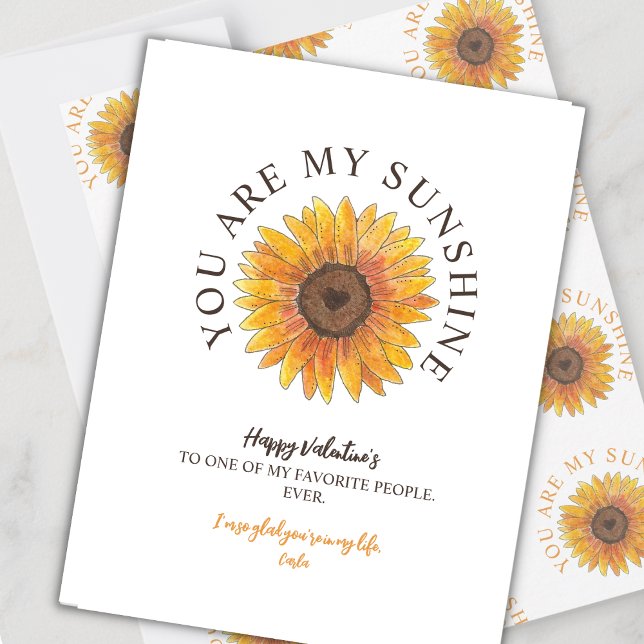 Cartes Pour Fêtes Annuelles Vous êtes My Sunshine Valentine's Day Holiday Card (Créateur téléchargé)