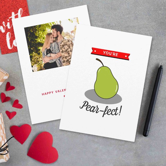 Cartes Pour Fêtes Annuelles Vous êtes Pear-fect ! Funny Whimsy Valentine's Day (Créateur téléchargé)